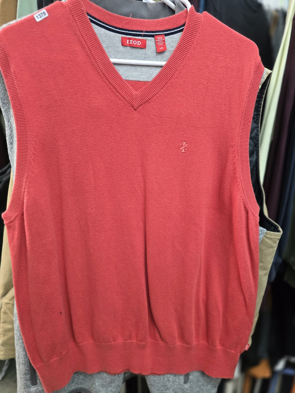 IZOD Men’s Red V-Neck Sweater Vest